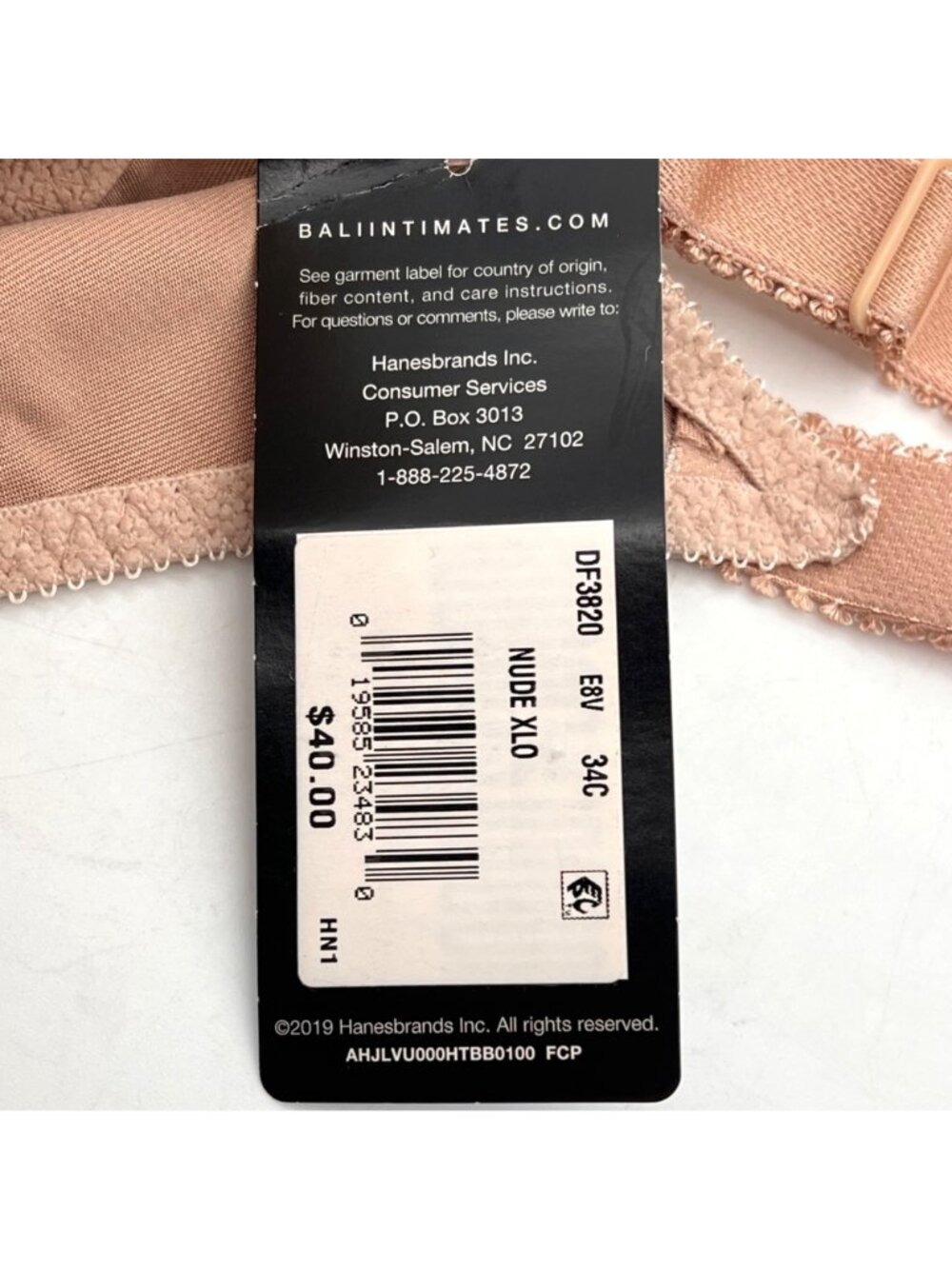 Bali Classic Support Nude 34C Bra DF3820 Cool Comfort Moisture-Wicking Adj. New - Picture 4 of 11